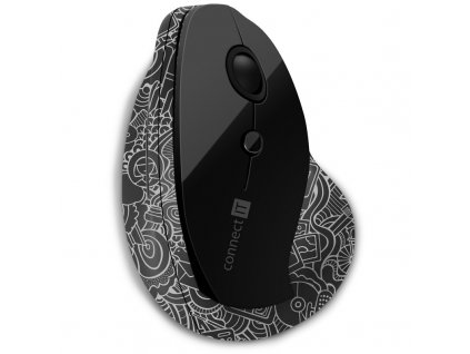 Myš Connect IT Doodle, vertikální, ergonomická / optická / 6 tlačítek / 1600dpi - černá