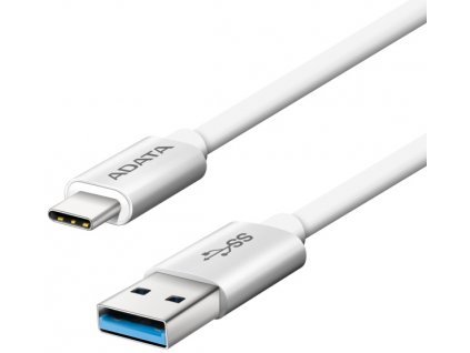 Kabel ADATA USB 3.1/USB-C, 1m, hliníkový - bílý