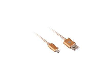 Kabel GoGEN USB/micro USB, 1m, oplétáný - zlatý