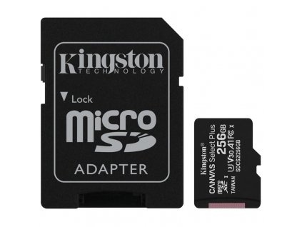 Paměťová karta Kingston Canvas Select Plus MicroSDXC 256GB UHS-I U1 (100R/85W) + adapter