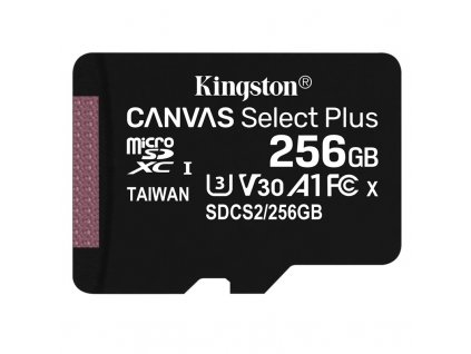 Paměťová karta Kingston Canvas Select Plus MicroSDXC 256GB UHS-I U1 (100R/85W)