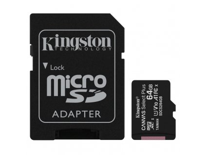 Paměťová karta Kingston Canvas Select Plus MicroSDXC 64GB UHS-I U1 (100R/10W) + adapter
