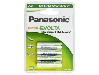 Baterie nabíjecí Panasonic Evolta AA, HR06, 1900mAh, Ni-MH, blistr 4ks