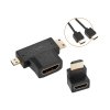 Kabel GoGEN HDMI 1.4, 1,5m, pozlacený + L adaptér + adaptér HDMI micro / HDMI mini