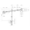 Držák Connect IT TwinArm Basic Alfa na 2 monitory 13" až 32", nosnost 2x8 kg - černý