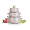 Sada smaltovaného nádobí Banquet Natural Pale 6 ks
