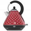 RETRO Konvice KALORIK JK 1045RWDN 1,7l červená s bílými puntíky