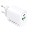 Nabíječka do sítě GoGEN ACHPDQ 220, 1x USB-C PD 20W, 1x USB-A (18W) - bílá