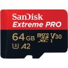 Paměťová karta SanDisk Micro SDXC Extreme Pro 64GB UHS-I U3 (200R/90W) + adaptér