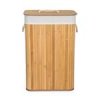 Koš na prádlo G21 72 l, bambusový s bílým košem