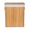Koš na prádlo G21 105 l s rozdělovačem, bambusový s bílým košem