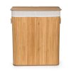 Koš na prádlo G21 105 l s rozdělovačem, bambusový s bílým košem