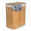 Koš na prádlo G21 105 l s rozdělovačem, bambusový s bílým košem
