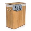 Koš na prádlo G21 105 l s rozdělovačem, bambusový s bílým košem
