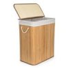 Koš na prádlo G21 105 l s rozdělovačem, bambusový s bílým košem