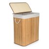 Koš na prádlo G21 105 l s rozdělovačem, bambusový s bílým košem