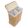 Koš na prádlo G21 105 l s rozdělovačem, bambusový s bílým košem