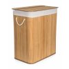 Koš na prádlo G21 105 l s rozdělovačem, bambusový s bílým košem