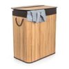 Koš na prádlo G21 105 l s rozdělovačem, bambusový s hnědým košem
