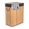 Koš na prádlo G21 105 l s rozdělovačem, bambusový s hnědým košem
