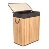 Koš na prádlo G21 105 l s rozdělovačem, bambusový s hnědým košem