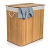 Koš na prádlo G21 150 l s rozdělovači, bambusový s bílým košem