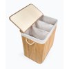 Koš na prádlo G21 150 l s rozdělovači, bambusový s bílým košem