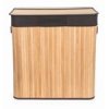 Koš na prádlo G21 150 l s rozdělovači, bambusový s hnědým košem