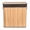 Koš na prádlo G21 150 l s rozdělovači, bambusový s hnědým košem