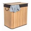 Koš na prádlo G21 150 l s rozdělovači, bambusový s hnědým košem