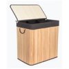 Koš na prádlo G21 150 l s rozdělovači, bambusový s hnědým košem