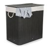 Koš na prádlo G21 150 l s rozdělovači, bambusový černý s bílým košem