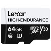 Paměťová karta Lexar High-Endurance microSDXC 64GB UHS-I, (100R/35W) C10 A1 V30 U3