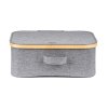 Úložný box G21 40 x 30 x 15 cm, bambusový s víkem, šedý