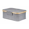 Úložný box G21 40 x 30 x 15 cm, bambusový s víkem, šedý