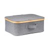 Úložný box G21 40 x 30 x 15 cm, bambusový s víkem, šedý