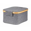 Úložný box G21 24 x 30 x 15 cm, bambusový s víkem, šedý