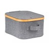 Úložný box G21 24 x 30 x 15 cm, bambusový s víkem, šedý