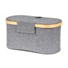 Úložný box G21 30 x 15 x 15 cm, bambusový s víkem, šedý