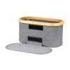 Úložný box G21 30 x 15 x 15 cm, bambusový s víkem, šedý