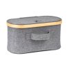 Úložný box G21 30 x 15 x 15 cm, bambusový s víkem, šedý