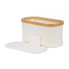Úložný box G21 30 x 15 x 15 cm, bambusový s víkem, béžový
