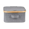 Úložný box G21 30 x 30 x 15 cm, bambusový s víkem, šedý