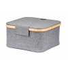 Úložný box G21 30 x 30 x 15 cm, bambusový s víkem, šedý
