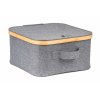 Úložný box G21 30 x 30 x 15 cm, bambusový s víkem, šedý