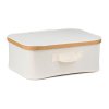 Úložný box G21 40 x 30 x 15 cm, bambusový s víkem, béžový