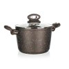 BANQUET Kastrol s nepřilnavým povrchem PREMIUM Dark Brown 20 x 13,5 cm, s poklicí