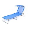 HAPPY GREEN Lehátko plážové se stříškou, ocelové, modré