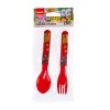 Plastové dětské příbory Banquet ZOO 13 cm červené