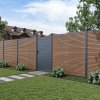teak 160x20mm 2400 75mm alu post 1800mm fence gate